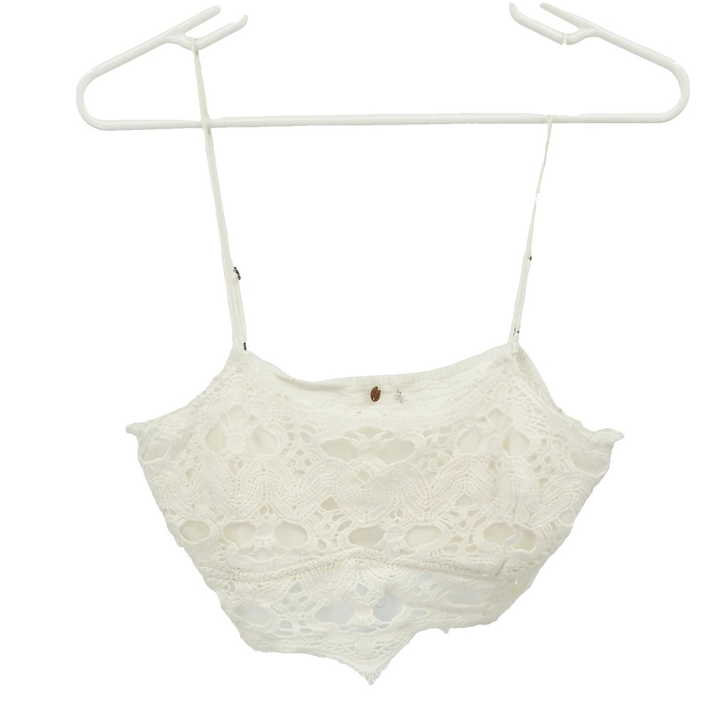 Free People Lyra Lace Bralette SZ L Cropped Camisole Coquette Twee Boho Festival